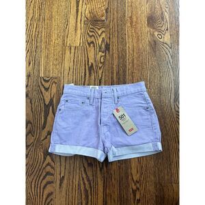 New Levi's 501 Mid-Rise Shorts in Lavender - Size 27W